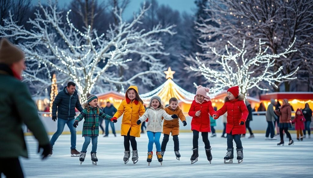 Several-Children-Are-Playing-Ice-Skating-In-Yerevan-In-Armenia-