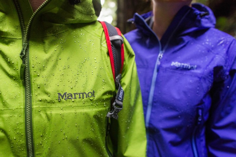 Marmot waterproof jacket with various colors. Source: website paddypallin.com; Photographer: Unknown