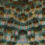 Moqrans work with turquoise flower tiles; Photo source: Wikimedia; Photographer: Ramin Rahmani Nejad Asil