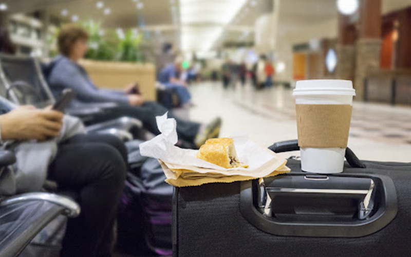 Drinks and food at the airport