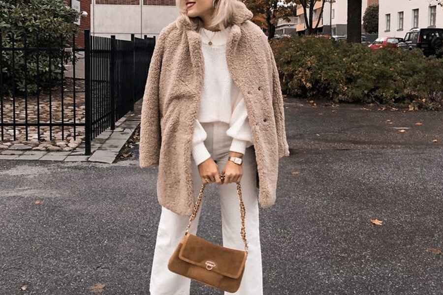 Teddy coat and linen pas