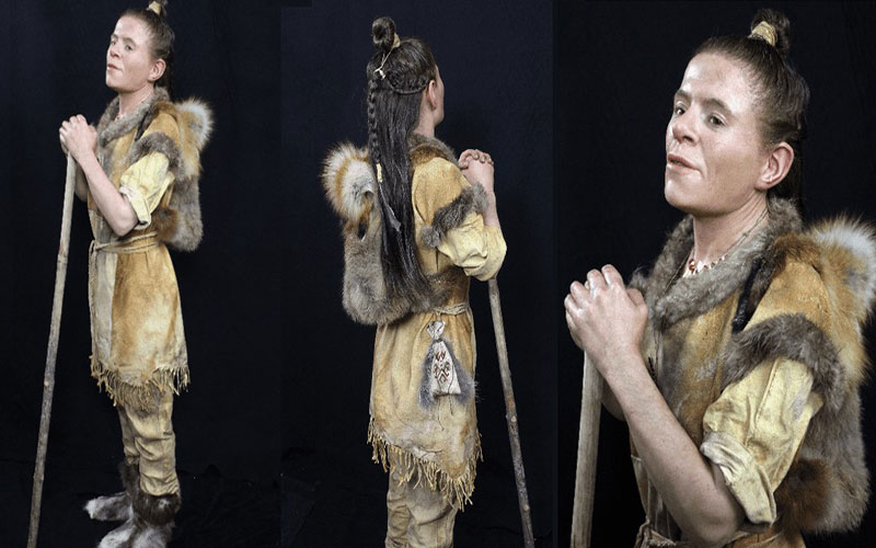 Reconstruction of a prehistoric woman in a museum in Sweden; Photo source: Västernorrlands museum; Name of the photographer: unknown
