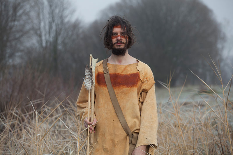 A man in prehistoric clothing in a museum in Slovakia; Photo source: EXARC; Name of the photographer: unknown 