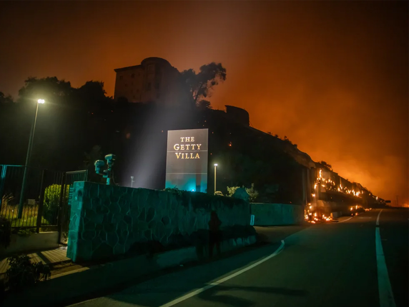 Getty Villa Museum in California Fire