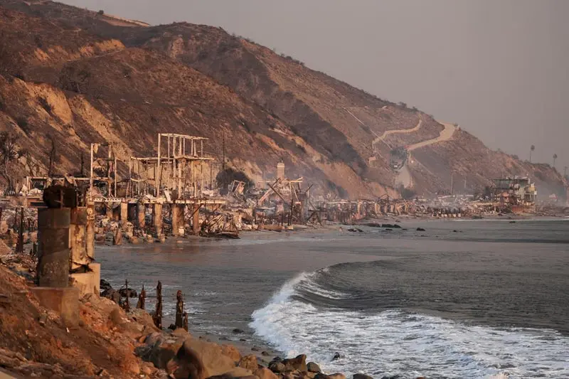 Los Angeles Beach Road after the fire; Photo source: Reuters; Photographer: Mike Blake