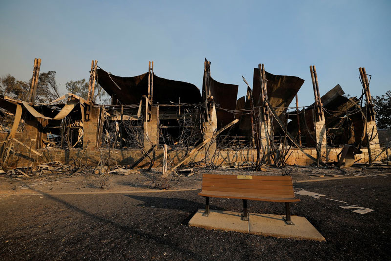 The bur library after the Los Angeles fire; Photo source: Reuters; Photographer: Mike Blake