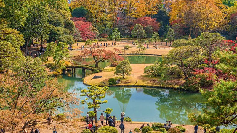 Ricogin garden Rikugien from Japan's famous gardens in spring