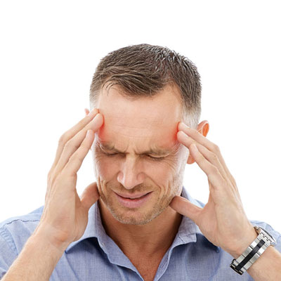 Cause of consta forehead and eye headache