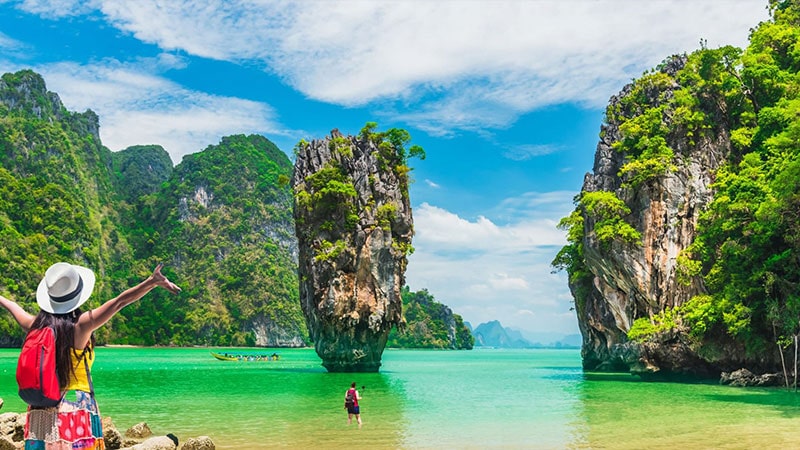 Koh HAE Island on Phuket of Thai Coral Islands