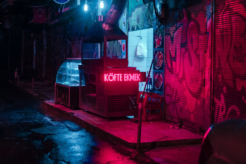 Istanbul rainy night