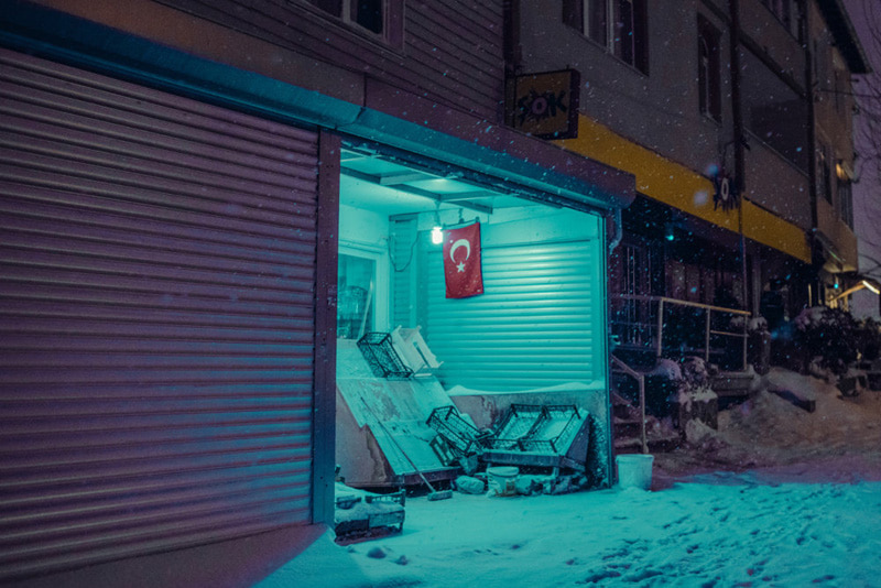 Snow on the streets of Istanbul