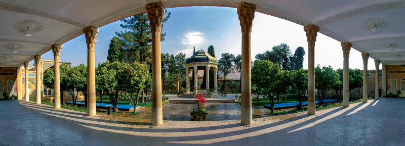 Panorama of Hafez tomb. Photo by Reza Sobhani