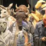 Humanoid animals in the elevator