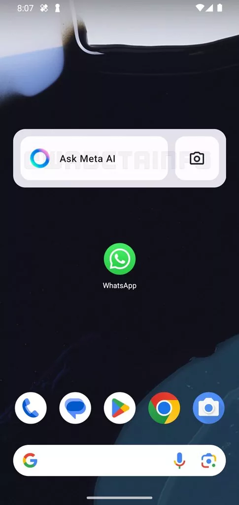 Meta artificial intelligence widget
