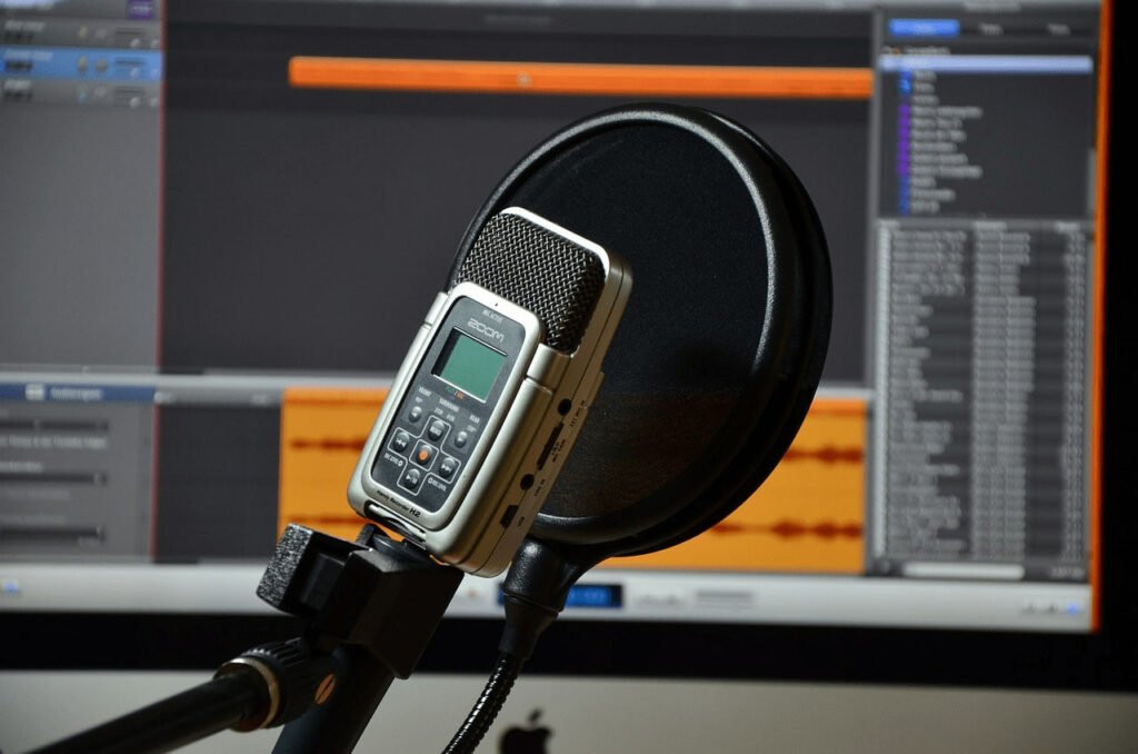Sound recorded with microphone