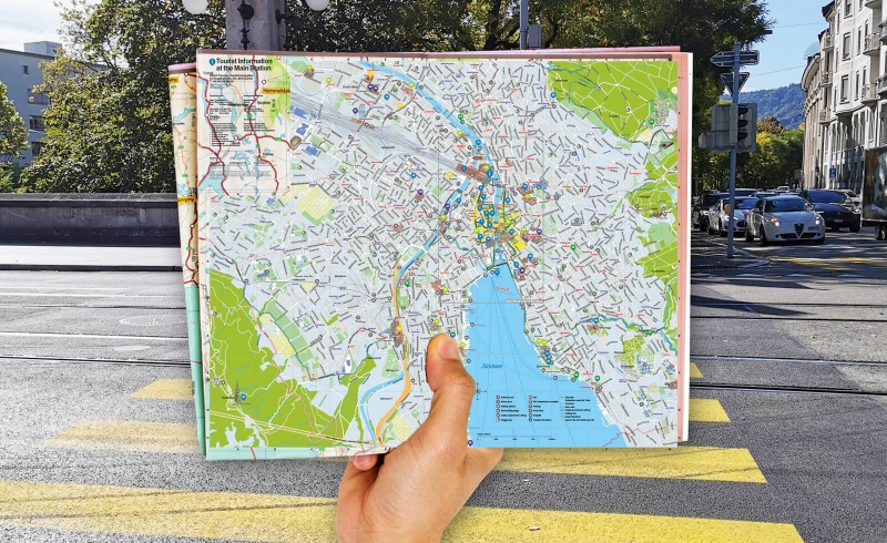 Tourism paper map; Photo source: newlyswissed.com. Photographer: Unknown