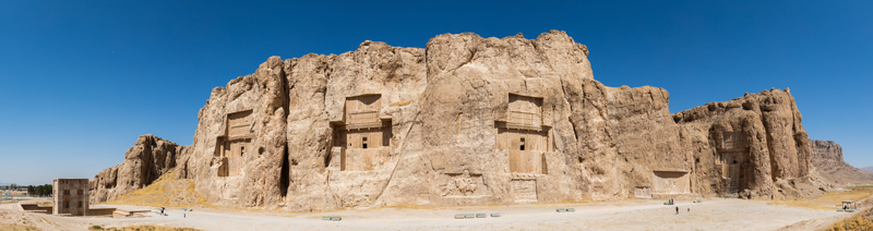 A panoramic photo of Naqsh Rostam. Source: Wikimedia website Photographer: Diego Delso