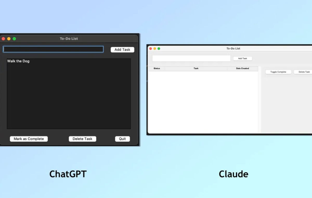 Compare ChatGpt and Claude on Application