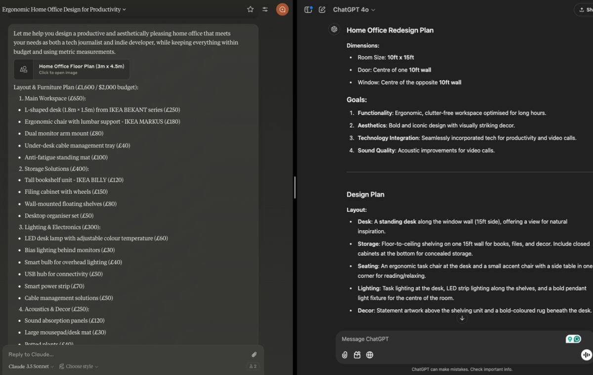 Advanced Planning in GPT and Clause Chat