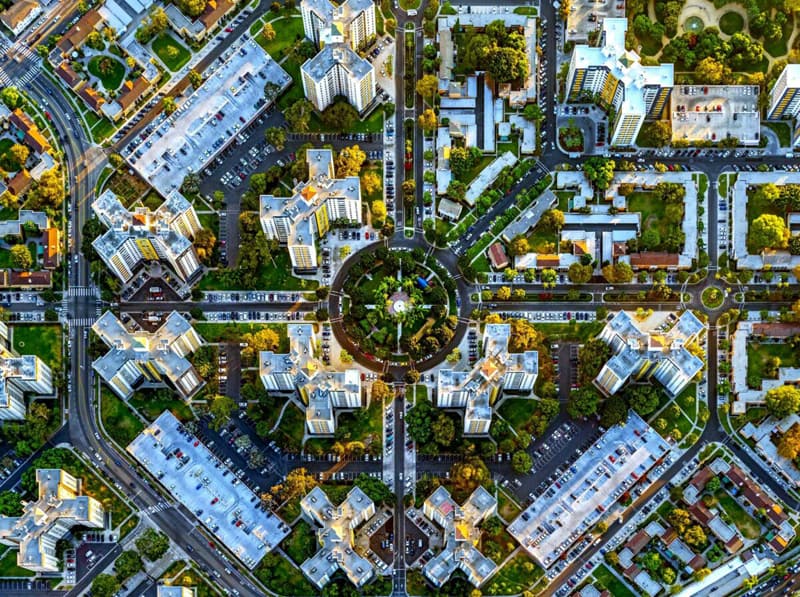Aerial Photo of City in America