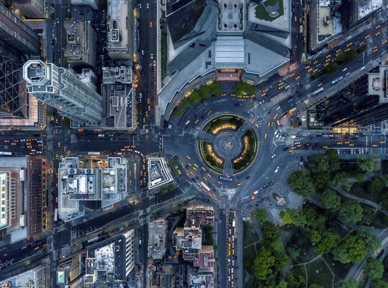 Aerial photo of skyscrapers in America