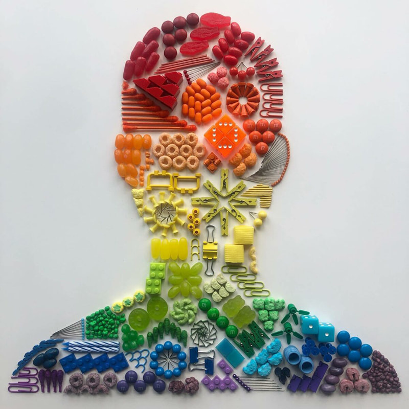 The design of the human being with food
