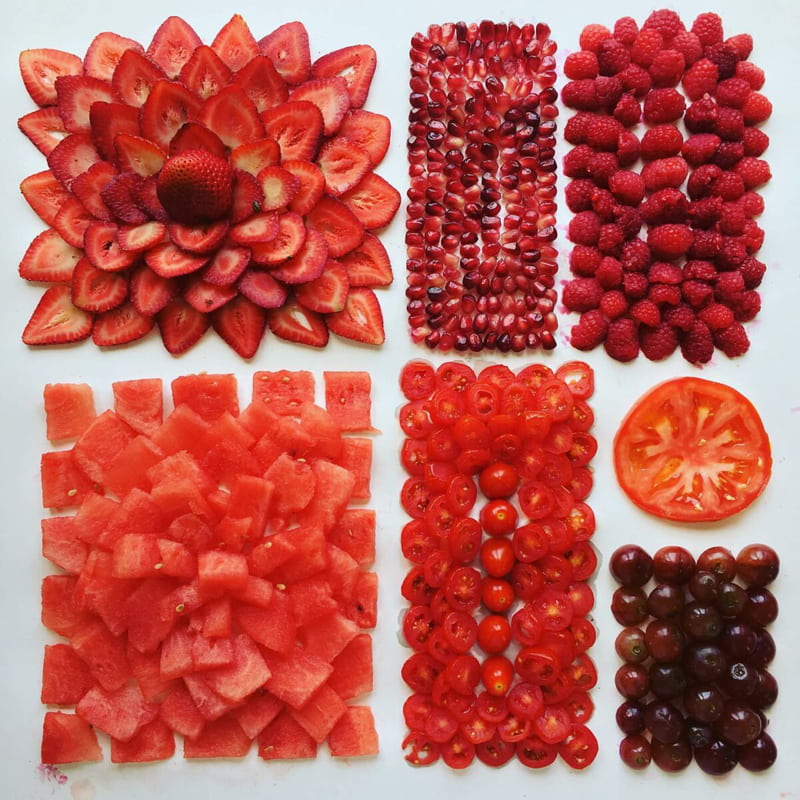 Design of red berries on the plate