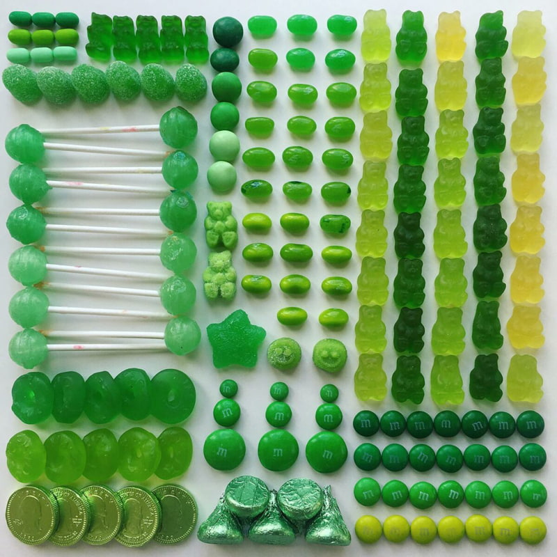   Artistic design of green pastels