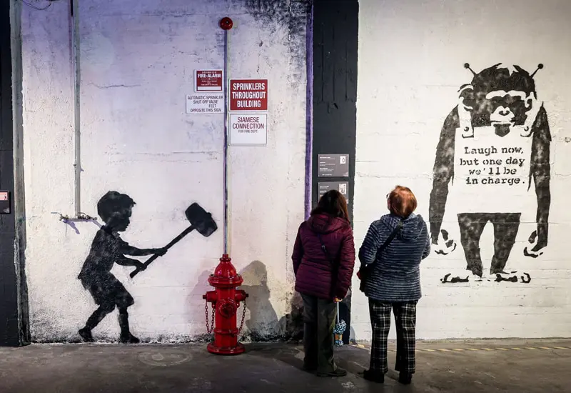 Destroy the fire system with the message of social change; Banksy's effect