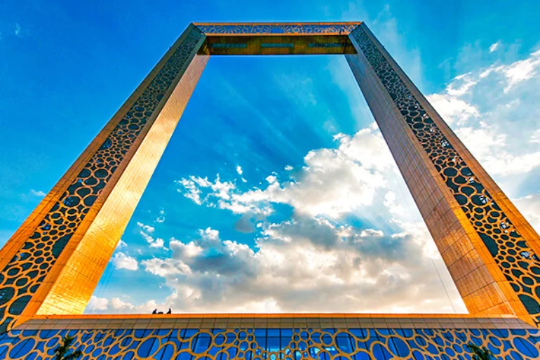 Dubai frame map and architecture