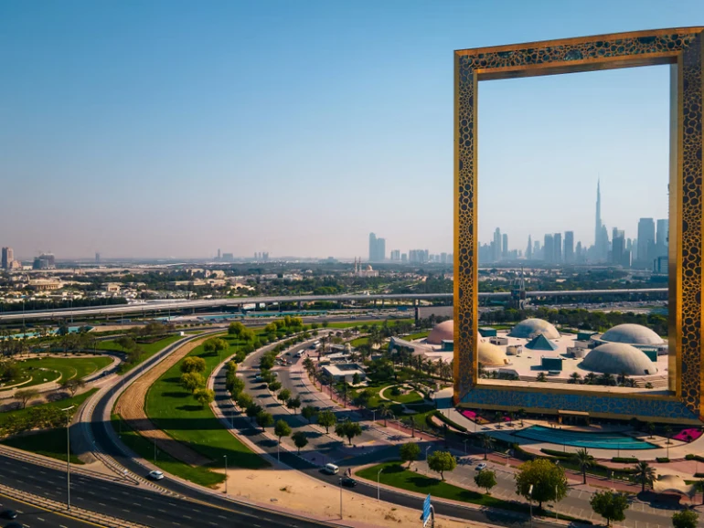 Differe parts of the Dubai frame