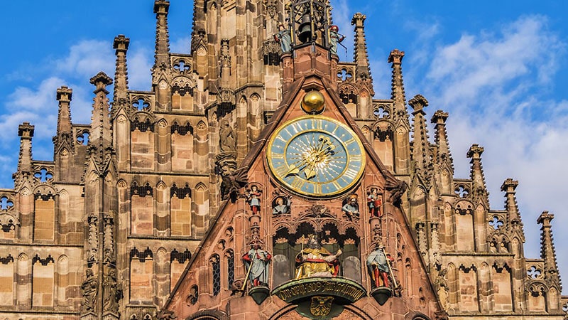 Our Lady Church Clock in Nuremberg, Germany / The Clock of the Church of Our Lady