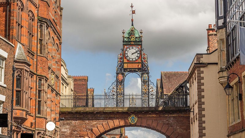 Eastgate watch in Chester, England from the famous European watch towers
