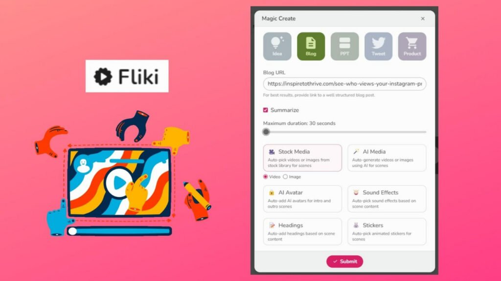 Fliki mobile editor 