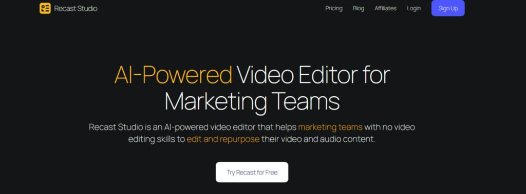 Recast Studio Video Edit Tool