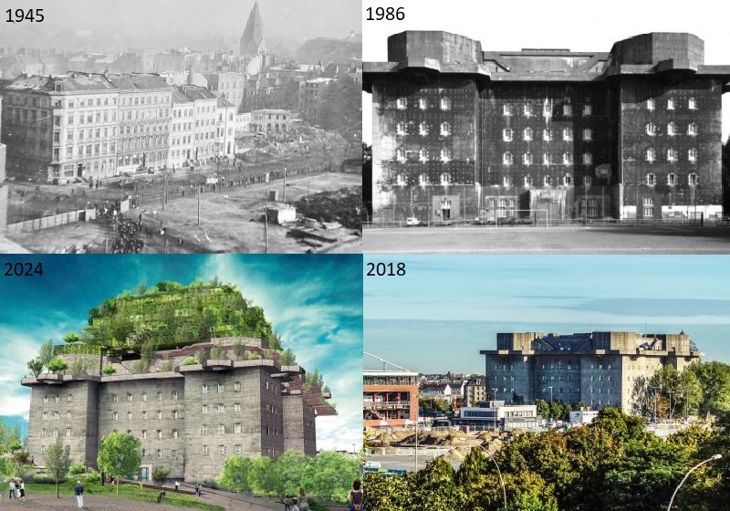 St. Paul's shelter over time; Photo Source: Bunker-Stpauli.de site; Photographer: Unknown