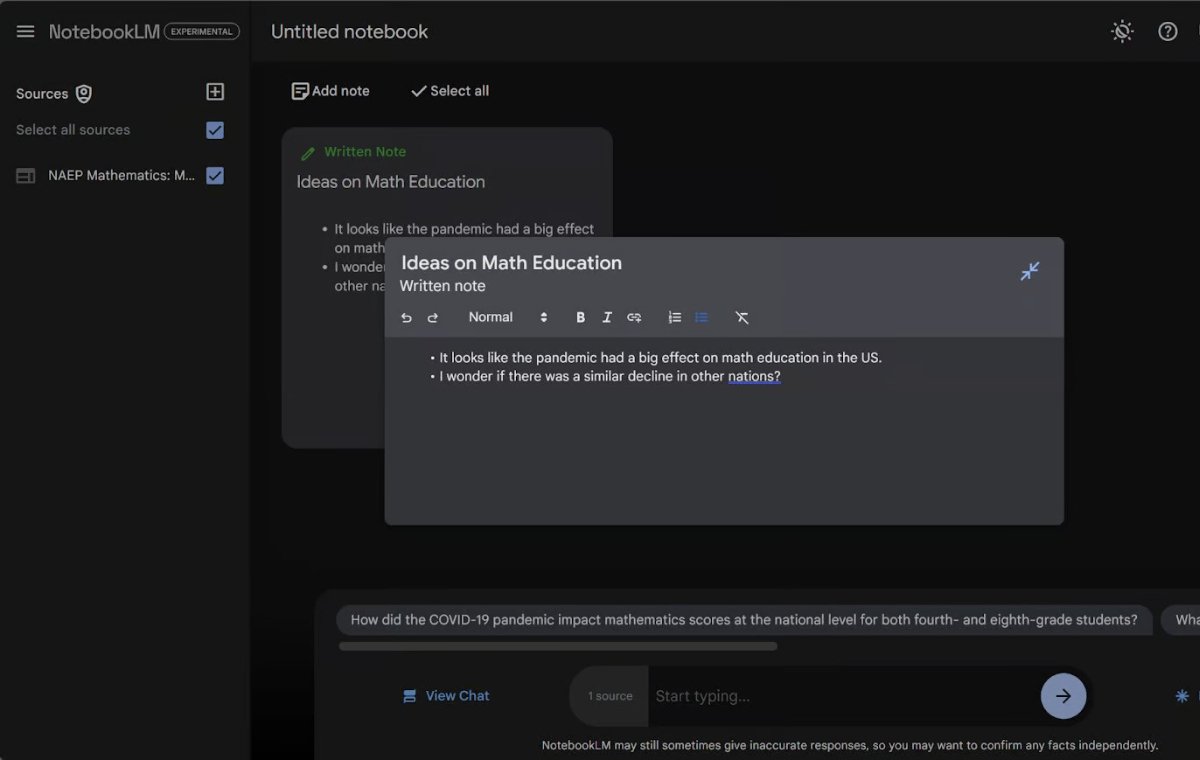 You can edit the title and coe of the written notes.