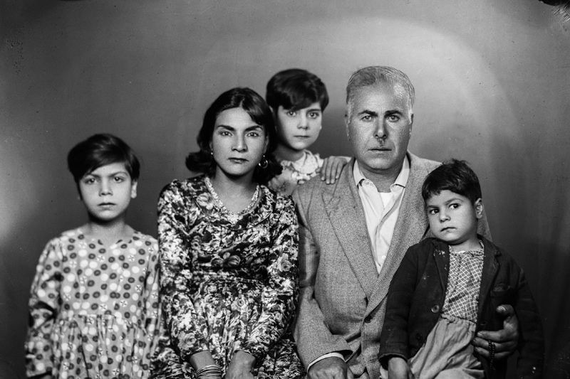 Black Photo of a family in ancie Iran