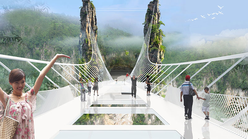 Golden Glass Bridge; Introduction to the world's tallest glass bridge