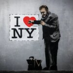 Painting with the subject of the problems of modern societies; Banksy's effect