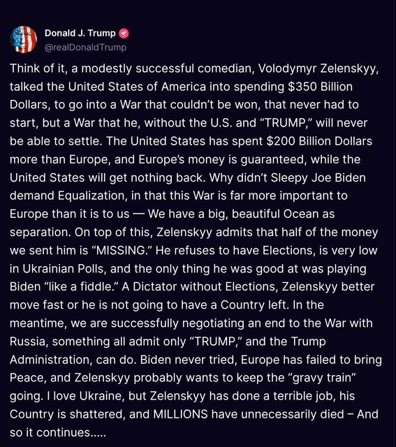 Trump: Zleansky is a dictator