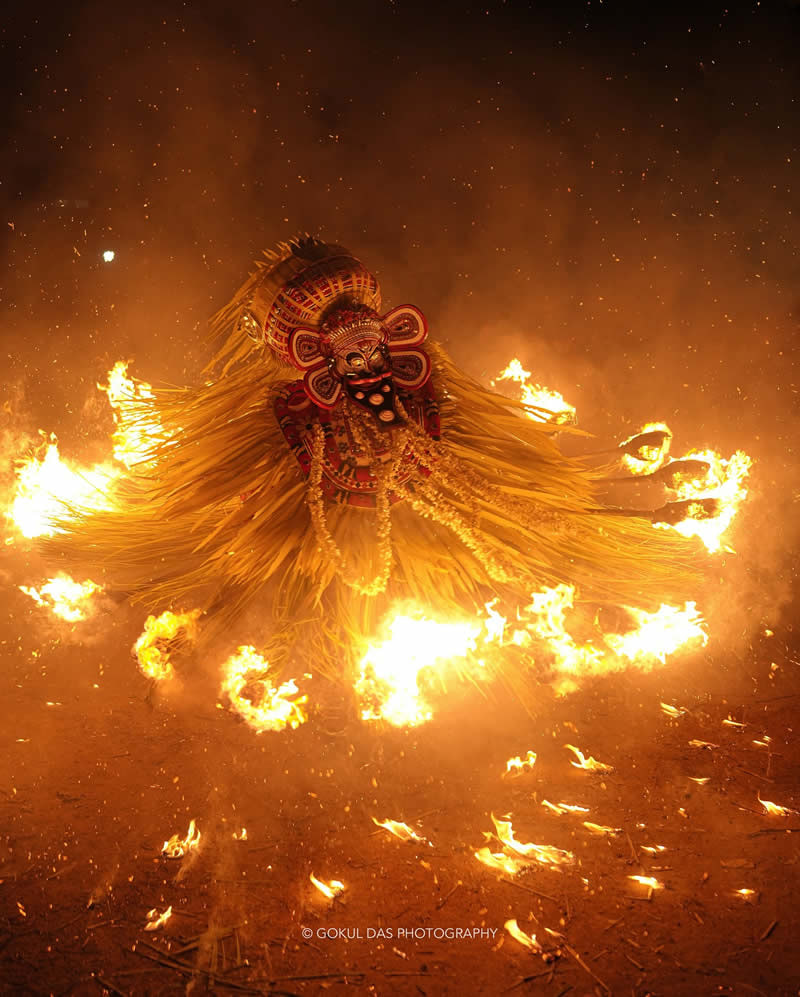 A person among the mirror fire in India