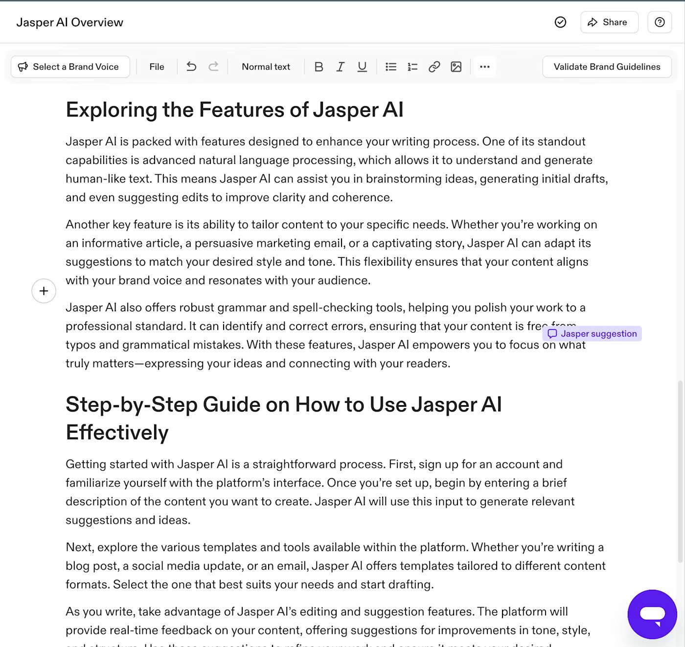 Jasper AI does not support Persian