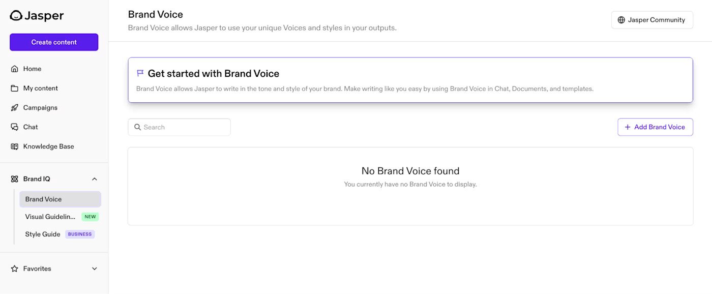 Brand Voice tone is adjustable in Jasper