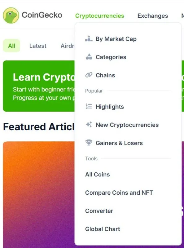 What is Kevin Gaku? Comprehensive Working Training with CoingckCO site Check the Cryptocurrencies tab