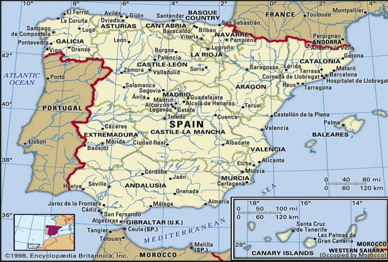 Spain's geographical location