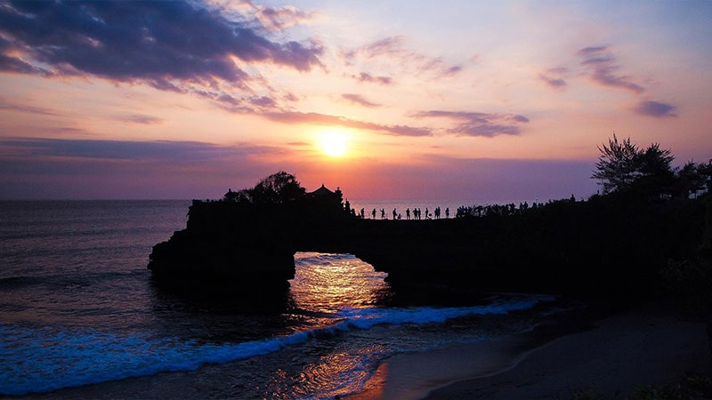 Legendary sunset terrace at Tanah Lot