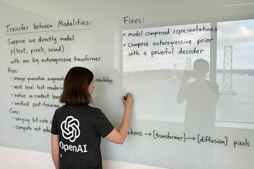 Picture of a woman writing something on the board; Made by ChatGpt
