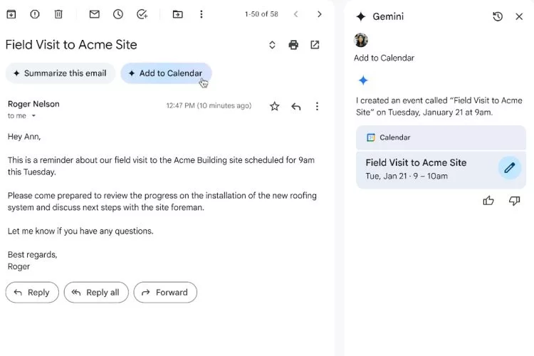 Gmail's new feature using Jamina