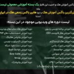 List of tutorials available in Lernebox Hack Training